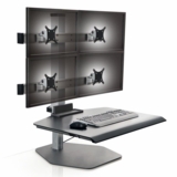4 MONITOR STAND. VERTICAL HEIGHT ADJUSTMENT 17". SUPPORTS MONITORS UP TO 30". ITEM #WNST-2OVER2-FS-M. REV-10-30-25.
