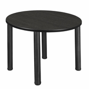 42 IN. MEDIUM ROUND BREAKROOM TABLE- ASH GREY TOP, BLACK LEGS <FONT COLOR=GREEN>-FREE SHIPPING-</FONT>