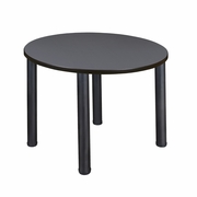 42 IN. MEDIUM ROUND BREAKROOM TABLE- GREY TOP, BLACK LEGS <FONT COLOR=GREEN>-FREE SHIPPING-</FONT>