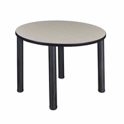 42 IN. MEDIUM ROUND BREAKROOM TABLE- MAPLE TOP, BLACK LEGS <FONT COLOR=GREEN>-FREE SHIPPING-</FONT>