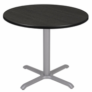 42 IN. MEDIUM ROUND X-BASE BREAKROOM TABLE- ASH GREY TOP, GREY LEGS <FONT COLOR=GREEN>-FREE SHIPPING-</FONT>