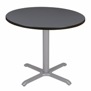 42 IN. MEDIUM ROUND X-BASE BREAKROOM TABLE- GREY TOP, GREY LEGS <FONT COLOR=GREEN>-FREE SHIPPING-</FONT>