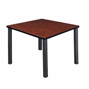 42 IN. MEDIUM SQUARE BREAKROOM TABLE- CHERRY TOP, BLACK LEGS <FONT COLOR=GREEN>-FREE SHIPPING-</FONT>