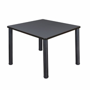 42 IN. MEDIUM SQUARE BREAKROOM TABLE- GREY TOP, BLACK LEGS <FONT COLOR=GREEN>-FREE SHIPPING-</FONT>