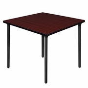 42 IN. MEDIUM SQUARE BREAKROOM TABLE- MAHOGANY TOP, BLACK FOLDING LEGS <FONT COLOR=GREEN>-FREE SHIPPING-</FONT>