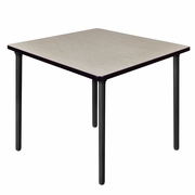 42 IN. MEDIUM SQUARE BREAKROOM TABLE- MAPLE TOP, BLACK FOLDING LEGS <FONT COLOR=GREEN>-FREE SHIPPING-</FONT>