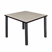 42 IN. MEDIUM SQUARE BREAKROOM TABLE- MAPLE TOP, BLACK LEGS <FONT COLOR=GREEN>-FREE SHIPPING-</FONT>