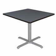 42 IN. MEDIUM SQUARE X-BASE BREAKROOM TABLE- GREY TOP, GREY LEGS <FONT COLOR=GREEN>-FREE SHIPPING-</FONT>