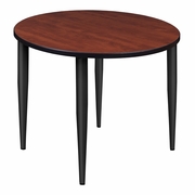 42 IN. ROUND BREAKROOM TABLE- CHERRY TOP, BLACK TAPERED LEGS <FONT COLOR=GREEN>-FREE SHIPPING-</FONT>