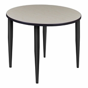 42 IN. ROUND BREAKROOM TABLE- MAPLE TOP, BLACK TAPERED LEGS <FONT COLOR=GREEN>-FREE SHIPPING-</FONT>