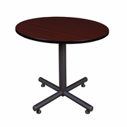 42 IN. ROUND X-BASE BREAKROOM TABLE- MAHOGANY <FONT COLOR=GREEN>-FREE SHIPPING-</FONT>