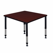 42 IN. SQUARE HEIGHT ADJUSTABLE CLASSROOM ACTIVITY TABLE- MAHOGANY <FONT COLOR=GREEN>-FREE SHIPPING-</FONT>