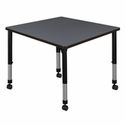 42 IN. SQUARE HEIGHT ADJUSTABLE MOBILE CLASSROOM ACTIVITY TABLE- GREY <FONT COLOR=GREEN>-FREE SHIPPING-</FONT>
