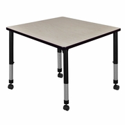 42 IN. SQUARE HEIGHT ADJUSTABLE MOBILE CLASSROOM ACTIVITY TABLE- MAPLE <FONT COLOR=GREEN>-FREE SHIPPING-</FONT>
