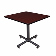 42 IN. SQUARE X-BASE BREAKROOM TABLE- MAHOGANY <FONT COLOR=GREEN>-FREE SHIPPING-</FONT>