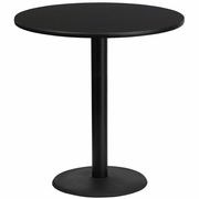 42'' ROUND BLACK LAMINATE TABLE TOP WITH 24'' ROUND BAR HEIGHT TABLE BASE: <font color=green>FREE SHIPPING!</font>