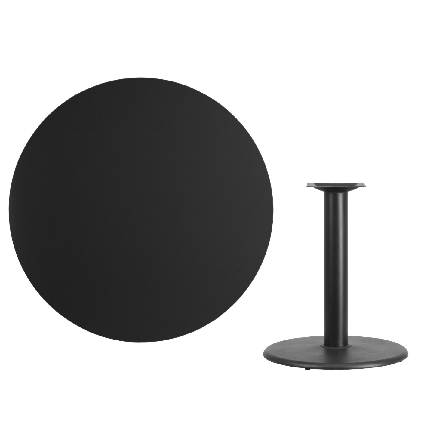 42'' ROUND BLACK LAMINATE TABLE TOP WITH 24'' ROUND TABLE HEIGHT BASE <font color=green>FREE SHIPPING!</font> 42'' ROUND BLACK LAMINATE TABLE TOP WITH 24'' ROUND TABLE HEIGHT BASE <font color=green>FREE SHIPPING!</font>