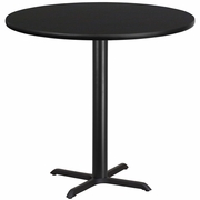 42'' ROUND BLACK LAMINATE TABLE TOP WITH 33'' X 33'' BAR HEIGHT TABLE BASE: <font color=green>FREE SHIPPING!</font>