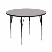 42'' ROUND GREY HP LAMINATE ACTIVITY TABLE - STANDARD HEIGHT ADJUSTABLE LEGS <font color=green>FREE SHIPPING!</font>