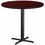 42'' ROUND MAHOGANY LAMINATE TABLE TOP WITH 33'' X 33'' BAR HEIGHT TABLE BASE: <font color=green>FREE SHIPPING!</font>
