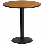 42'' ROUND NATURAL LAMINATE TABLE TOP WITH 24'' ROUND BAR HEIGHT TABLE BASE: <font color=green>FREE SHIPPING!</font>