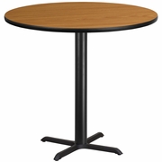 42'' ROUND NATURAL LAMINATE TABLE TOP WITH 33'' X 33'' BAR HEIGHT TABLE BASE: <font color=green>FREE SHIPPING!</font>