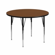 42'' ROUND OAK HP LAMINATE ACTIVITY TABLE - STANDARD HEIGHT ADJUSTABLE LEGS <font color=green>FREE SHIPPING!</font>
