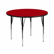 42'' ROUND RED THERMAL LAMINATE ACTIVITY TABLE - STANDARD HEIGHT ADJUSTABLE LEGS <font color=green>FREE SHIPPING!</font>