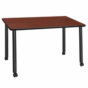 42 X 24 IN. MOBILE TRAINING SEMINAR TABLE- CHERRY TOP, BLACK LEGS <FONT COLOR=GREEN>-FREE SHIPPING-</FONT>