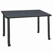 42 X 24 IN. MOBILE TRAINING SEMINAR TABLE- GREY TOP, BLACK LEGS <FONT COLOR=GREEN>-FREE SHIPPING-</FONT>