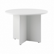 42W ROUND CONFERENCE TABLE WITH WOOD BASE: WHITE <FONT COLOR=GREEN>-FREE SHIPPING-</FONT>