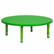 45'' ROUND GREEN PLASTIC HEIGHT ADJUSTABLE ACTIVITY TABLE <font color=green>FREE SHIPPING!</font>