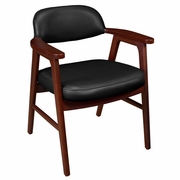 476 MID-CENTURY MODERN ACCENT CHAIR- MAHOGANY & BLACK: <font color=green>-FREE SHIPPING-</font>