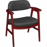 476 MID-CENTURY MODERN ACCENT CHAIR- MAHOGANY & GREY: <font color=green>-FREE SHIPPING-</font>