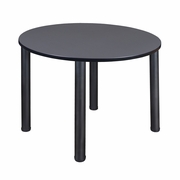 48 IN. LARGE ROUND BREAKROOM TABLE- GREY TOP, BLACK LEGS <FONT COLOR=GREEN>-FREE SHIPPING-</FONT>