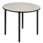 48 IN. LARGE ROUND BREAKROOM TABLE- MAPLE TOP, BLACK FOLDING LEGS <FONT COLOR=GREEN>-FREE SHIPPING-</FONT>