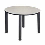 48 IN. LARGE ROUND BREAKROOM TABLE- MAPLE TOP, BLACK LEGS <FONT COLOR=GREEN>-FREE SHIPPING-</FONT>
