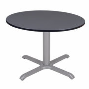 48 IN. LARGE ROUND X-BASE BREAKROOM TABLE- GREY TOP, GREY LEGS <FONT COLOR=GREEN>-FREE SHIPPING-</FONT>