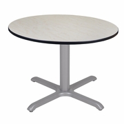 48 IN. LARGE ROUND X-BASE BREAKROOM TABLE- MAPLE TOP, GREY LEGS <FONT COLOR=GREEN>-FREE SHIPPING-</FONT>