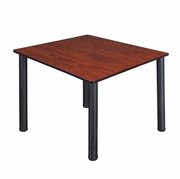 48 IN. LARGE SQUARE BREAKROOM TABLE- CHERRY TOP, BLACK LEGS <FONT COLOR=GREEN>-FREE SHIPPING-</FONT>