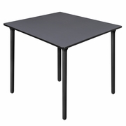 48 IN. LARGE SQUARE BREAKROOM TABLE- GREY TOP, BLACK FOLDING LEGS <FONT COLOR=GREEN>-FREE SHIPPING-</FONT>