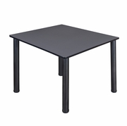48 IN. LARGE SQUARE BREAKROOM TABLE- GREY TOP, BLACK LEGS <FONT COLOR=GREEN>-FREE SHIPPING-</FONT>