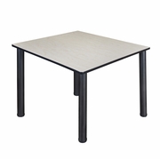 48 IN. LARGE SQUARE BREAKROOM TABLE- MAPLE TOP, BLACK LEGS <FONT COLOR=GREEN>-FREE SHIPPING-</FONT>