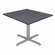 48 IN. LARGE SQUARE X-BASE BREAKROOM TABLE- GREY TOP, GREY LEGS <FONT COLOR=GREEN>-FREE SHIPPING-</FONT>