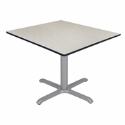 48 IN. LARGE SQUARE X-BASE BREAKROOM TABLE- MAPLE TOP, GREY LEGS <FONT COLOR=GREEN>-FREE SHIPPING-</FONT>