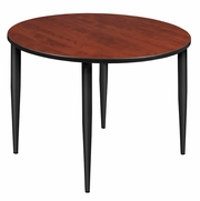 48 IN. ROUND BREAKROOM TABLE- CHERRY TOP, BLACK TAPERED LEGS <FONT COLOR=GREEN>-FREE SHIPPING-</FONT>