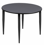 48 IN. ROUND BREAKROOM TABLE- GREY TOP, BLACK TAPERED LEGS <FONT COLOR=GREEN>-FREE SHIPPING-</FONT>