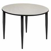 48 IN. ROUND BREAKROOM TABLE- MAPLE TOP, BLACK TAPERED LEGS <FONT COLOR=GREEN>-FREE SHIPPING-</FONT>