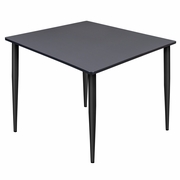 48 IN. SQUARE BREAKROOM TABLE- GREY TOP, BLACK TAPERED LEGS <FONT COLOR=GREEN>-FREE SHIPPING-</FONT>