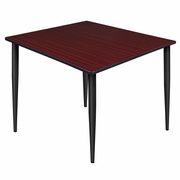 48 IN. SQUARE BREAKROOM TABLE- MAHOGANY TOP, BLACK TAPERED LEGS <FONT COLOR=GREEN>-FREE SHIPPING-</FONT>